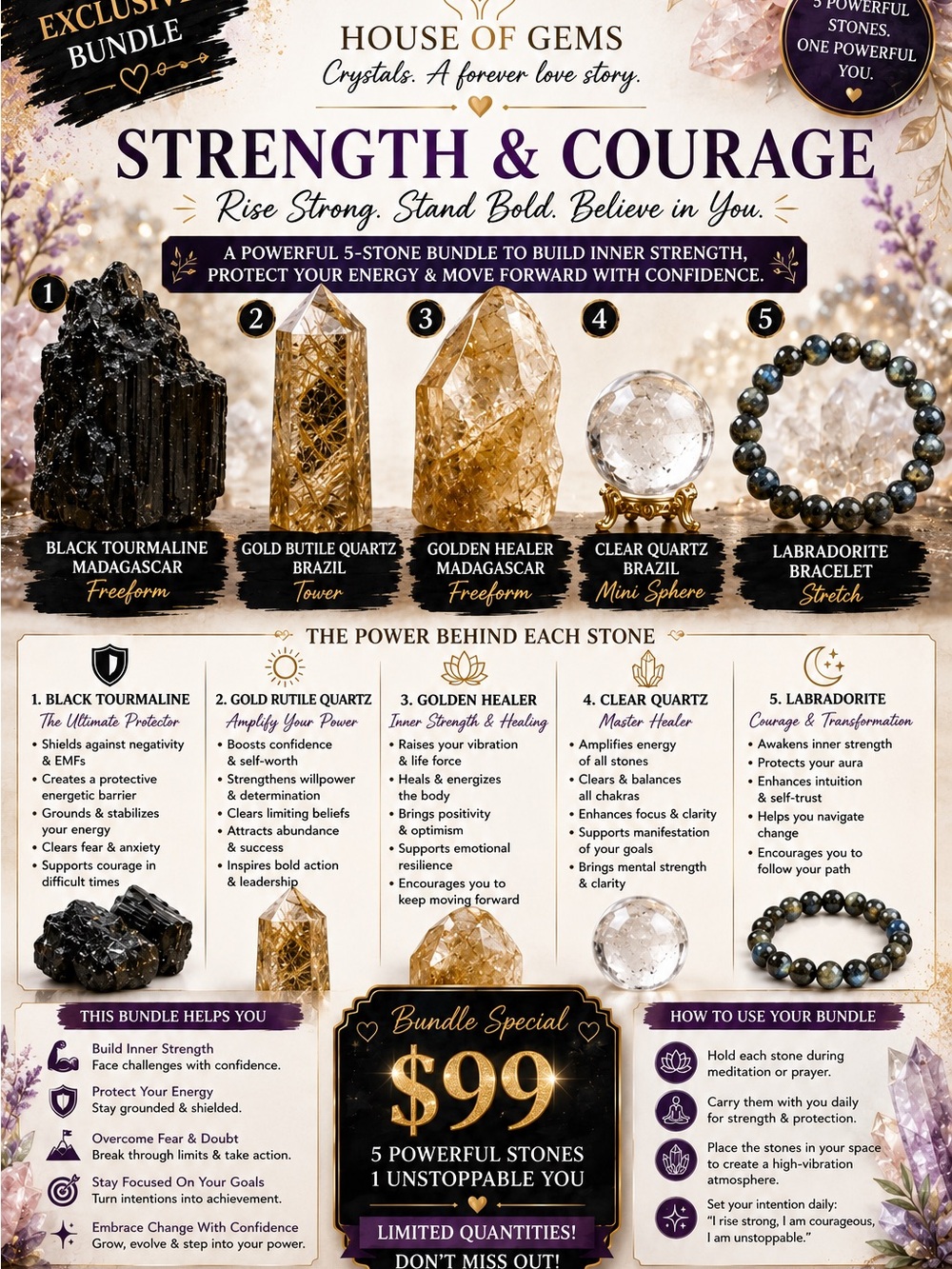 Strength & Courage Crystal Bundle Special Offer